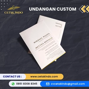 Kartu Undangan dan Ucapan Lebaran Imlek Natal Ulang Tahun Custom dengan Variasi Ukuran Bahan Desain