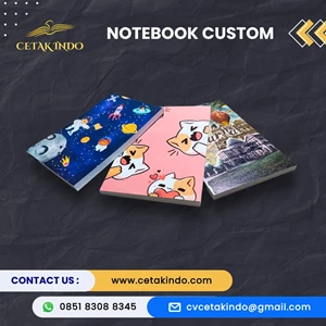 Notebook Custom Jilid Lem dengan Variasi Ukuran Bahan Desain